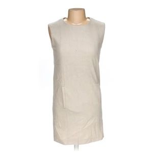 Aviu Elegant Cream Sleeveless Dress 100% Merino Wool